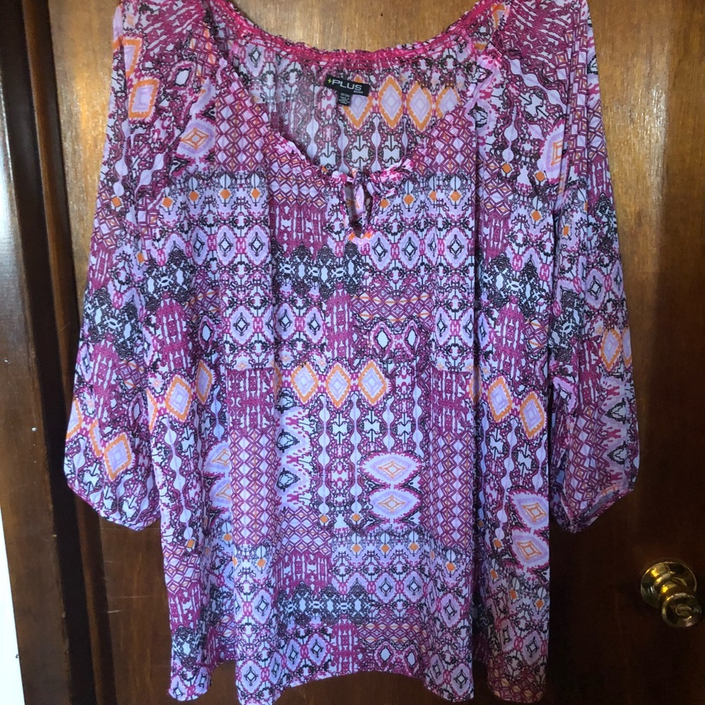 Sheer 3/4 sleeve top